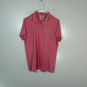 FootJoy Polo Shirt Womens Large Pink Golf Performance Stretch Short Sleeve